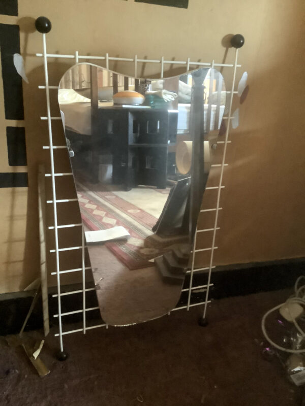 1950s Heart Shaped  Mirror In Painted Metal Frame