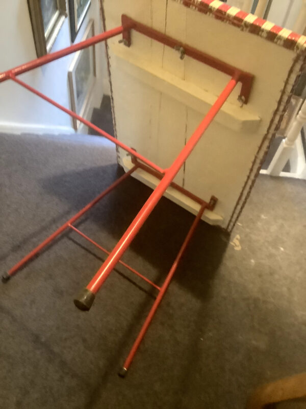 1950s Red And White Plastic Covered Side Table - Image 2