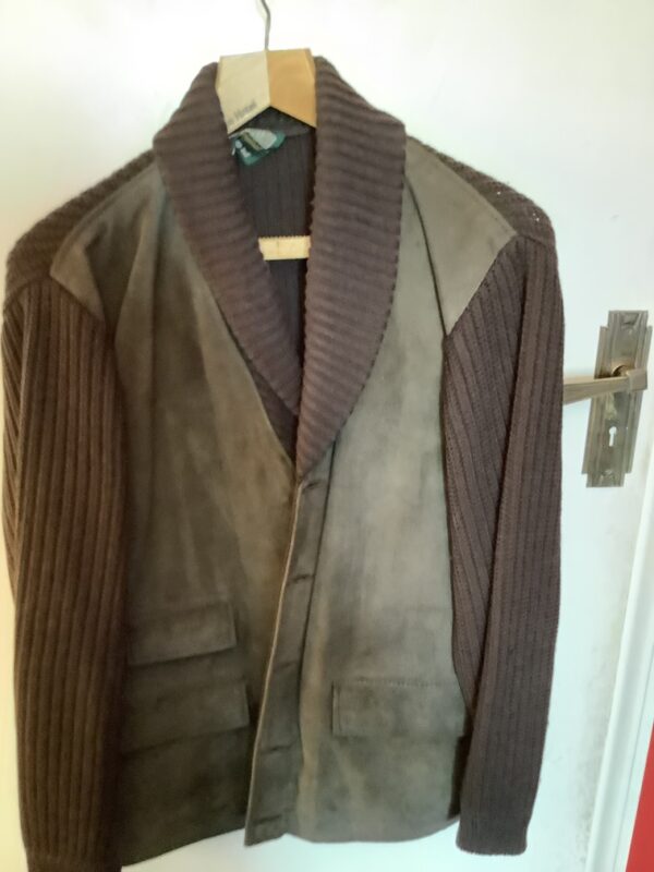 1960s Carnaby Street Suede And Woollen Cardigan Jacket By Adom - Image 3
