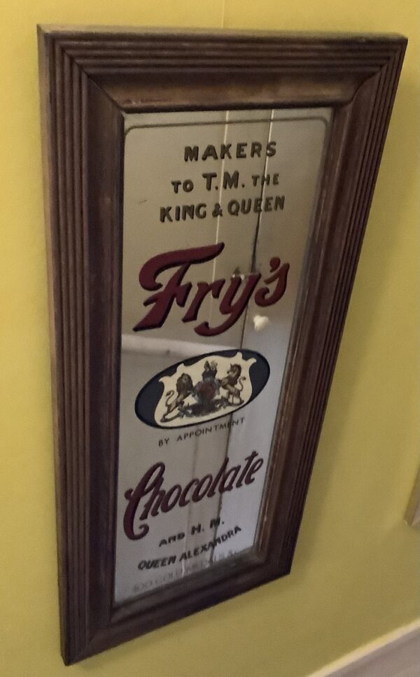 Vintage  Fry’s Chocolate Advertising Mirror